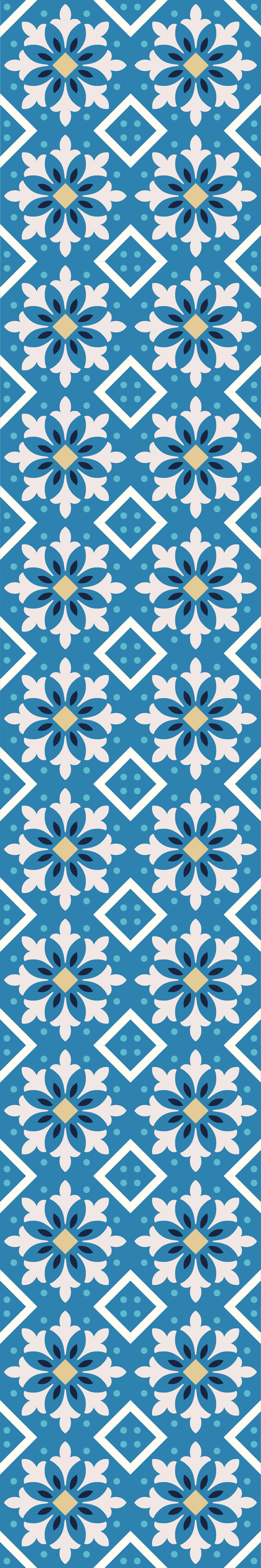 Alfombra vinílica cocina azulejo portugués azul bebé - TenVinilo