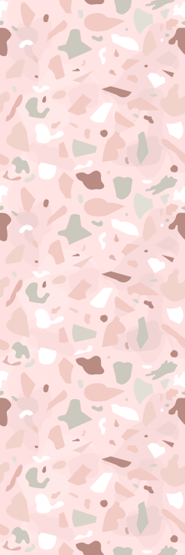 Alfombra vinílica cocina diseño terrazzo en tonos rosas - TenVinilo