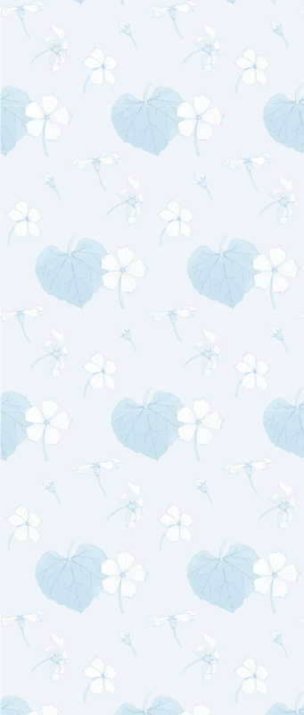 Alfombra vinílica dormitorio patrón floral azul 80's - TenVinilo