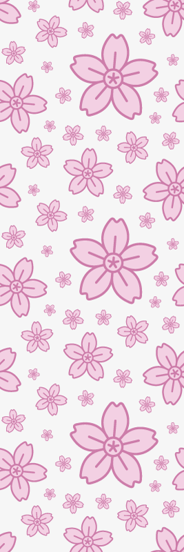 Alfombra vinílica dormitorio flores rosas sobre fondo blanco - TenVinilo