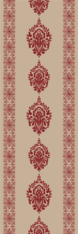 Alfombra vinílica dormitorio estampado floral beige - TenVinilo