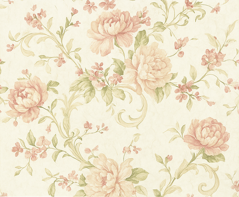 Alfombra vinílica dormitorio rosa vintage floral - TenVinilo