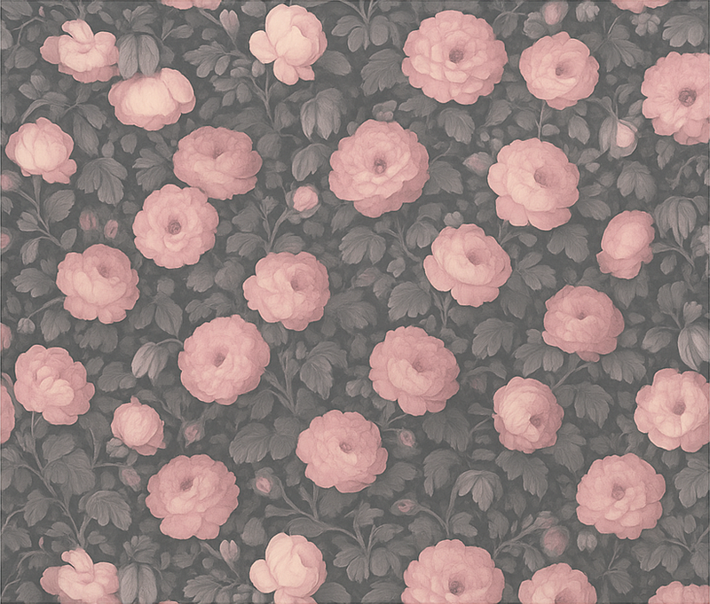 Alfombra vinílica dormitorio diseño floral rosa antiguo - TenVinilo