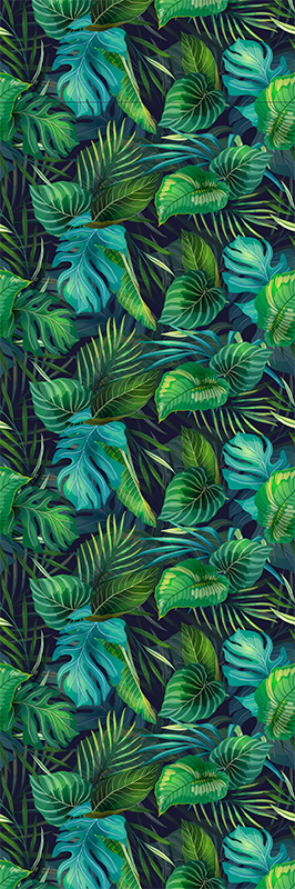 Alfombra vinílica oficina diseño hojas verdes realistas - TenVinilo