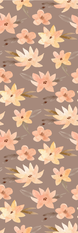 Alfombra vinílica dormitorio flores acuarela colores pastel - TenVinilo