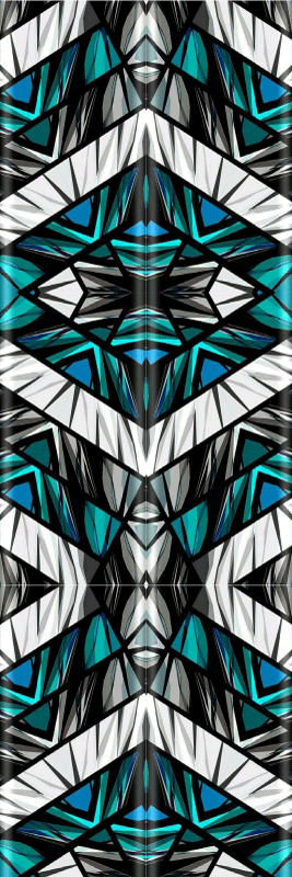 Alfombra vinílica dormitorio graffiti negro azul y blanco - TenVinilo