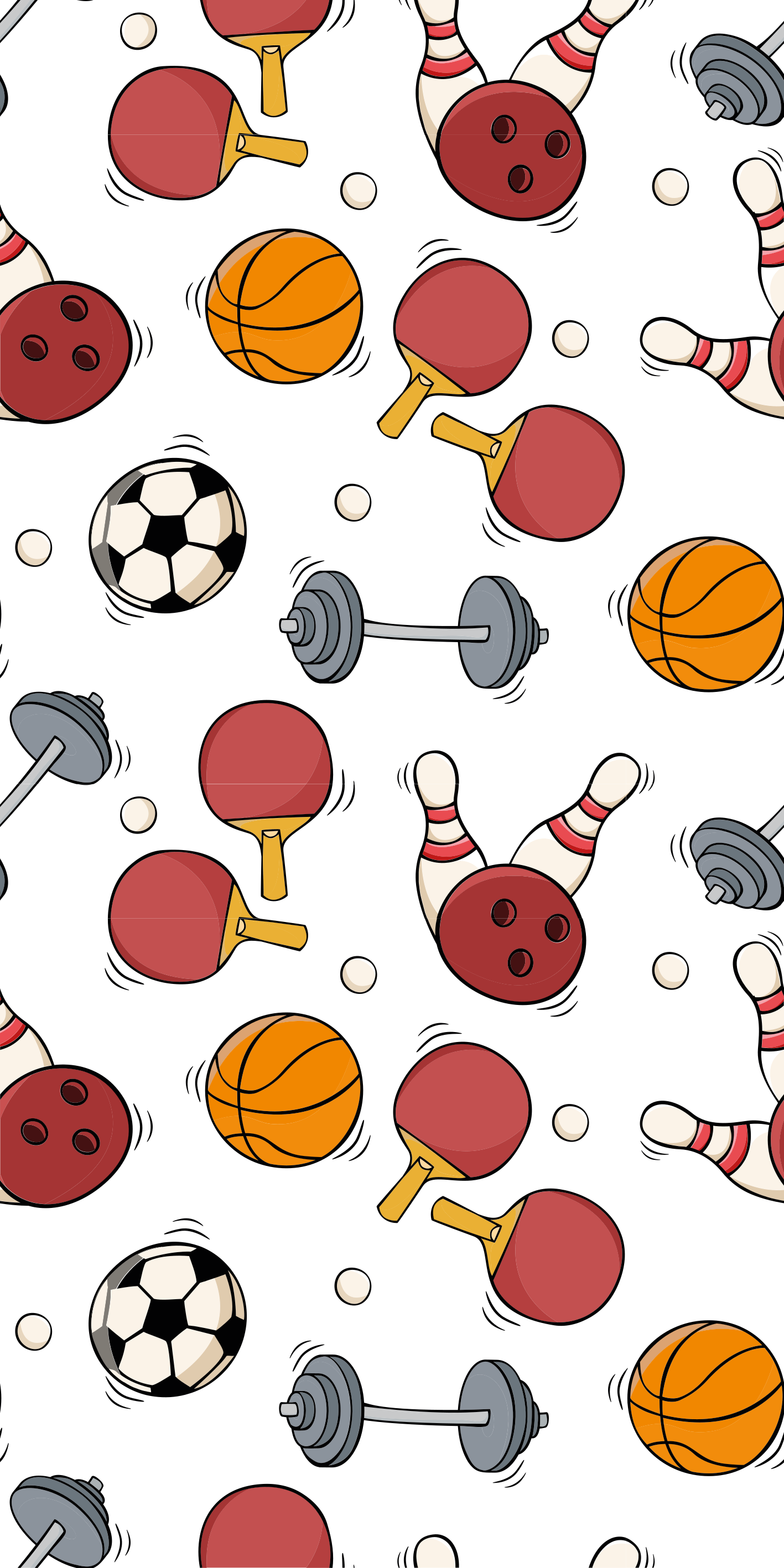 Alfombra vinílica dormitorio estilo doodle de deporte - TenVinilo