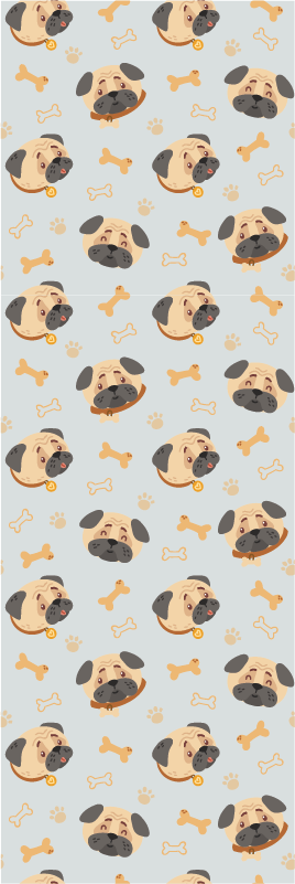 Alfombra vinílica dormitorio con estampado de bulldogs - TenVinilo