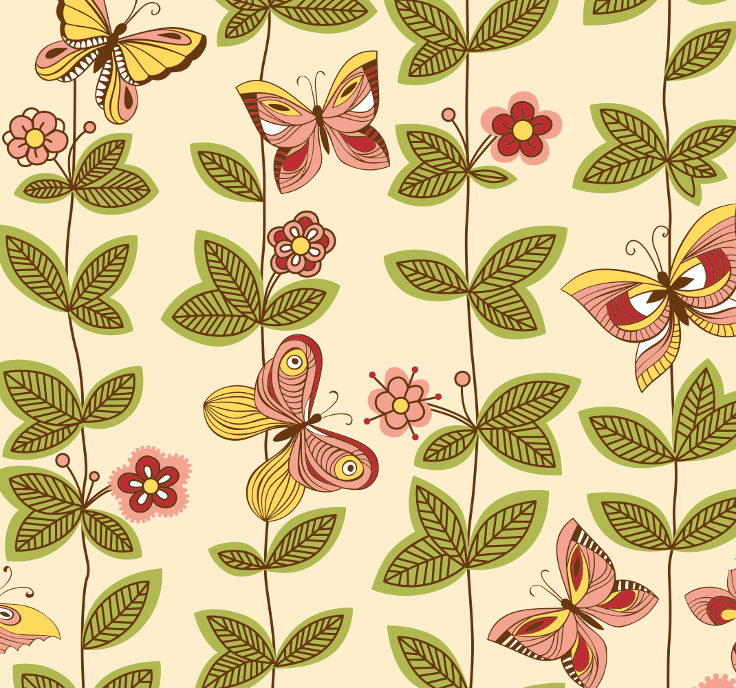 Alfombra vinílica naturaleza mariposas - TenVinilo