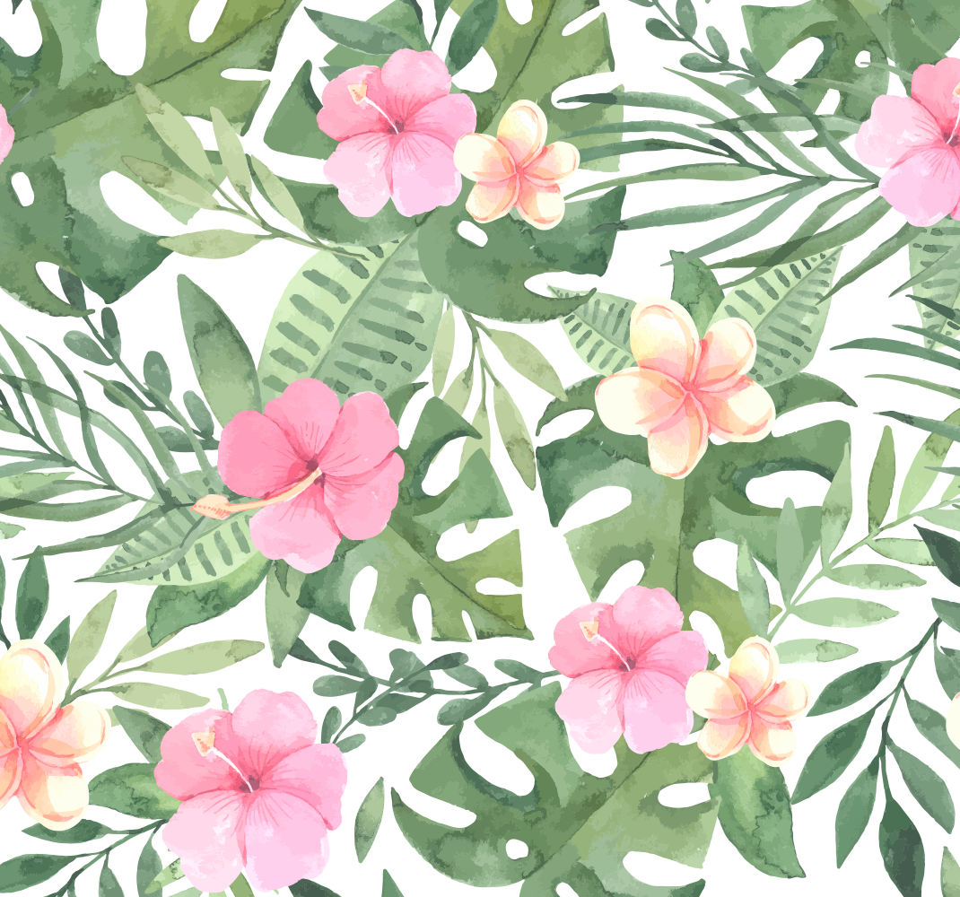 Alfombra vinílica naturaleza diseño floral tropical - TenVinilo