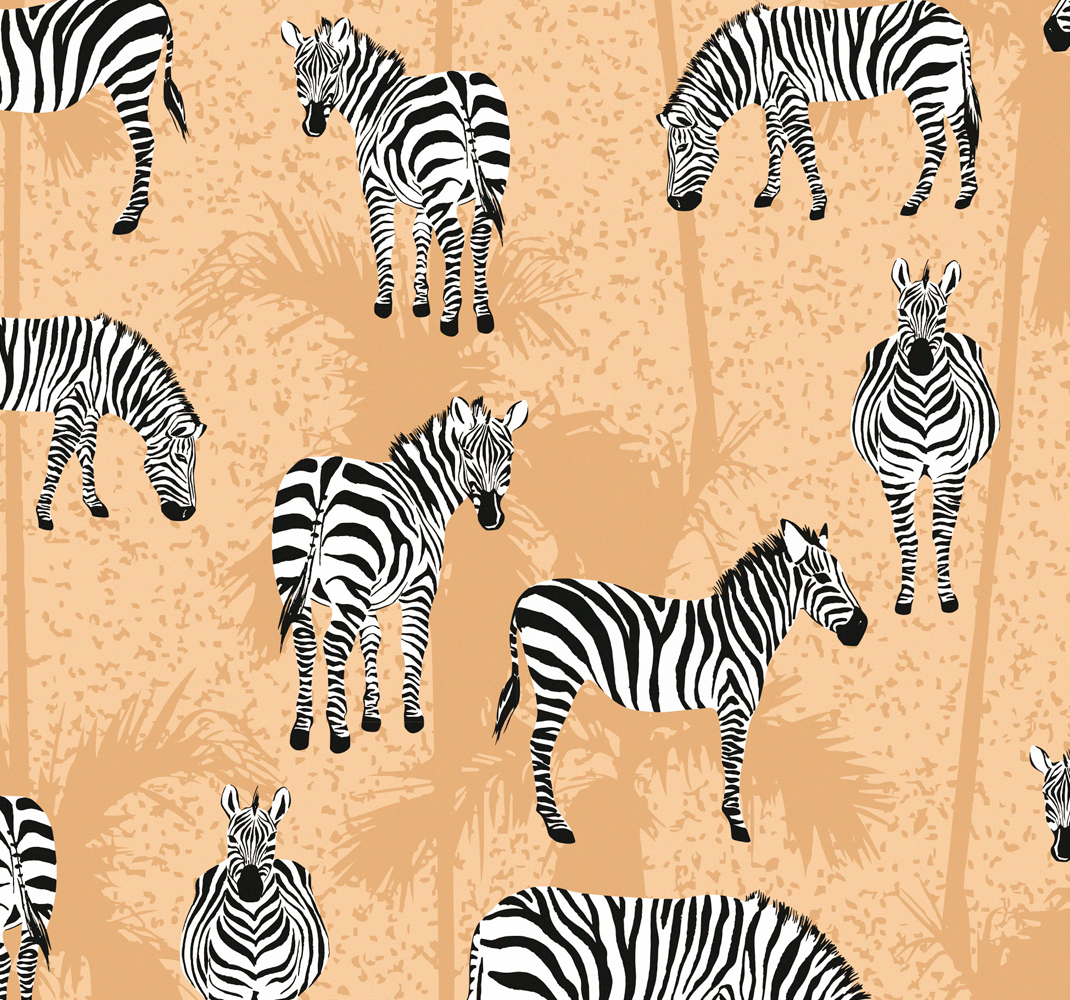 Aflombra vinílica animales papel tapiz cebra baño - TenVinilo