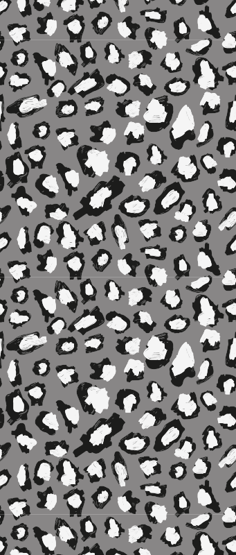 Aflombra vinílica animales estampado leopardo gris y blanco - TenVinilo