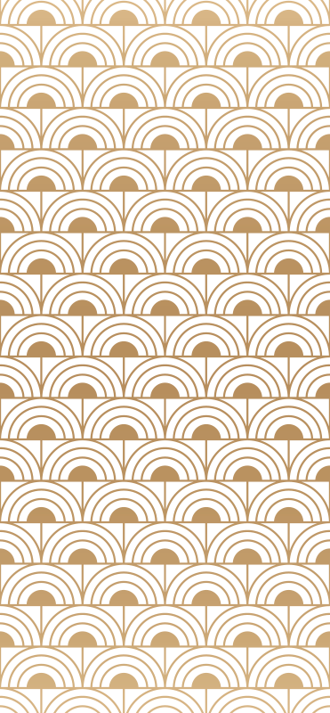 Alfombra vinílica vintage patrón decorativo arco dorado - TenVinilo