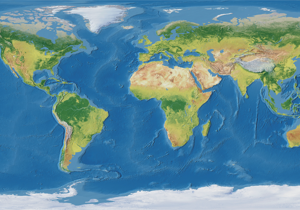 Alfombra vinílica mapamundi mapa del mundo realista - TenVinilo