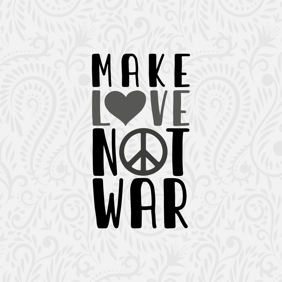 Alfombra vinílica frase haz el amor y no la guerra - TenVinilo