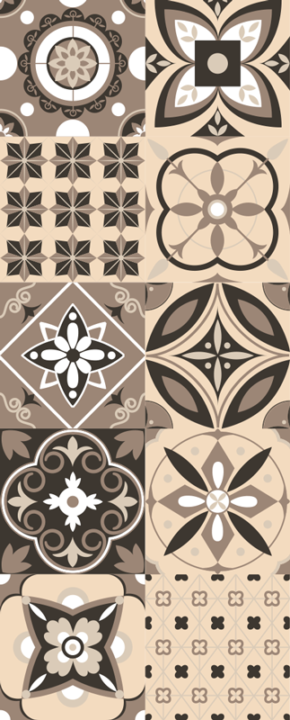 Alfombra vinílica imitación azulejos clásicos marrón - TenVinilo