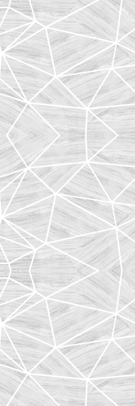 Alfombra vinílica imitación patrón geométrico blanco y plata - TenVinilo