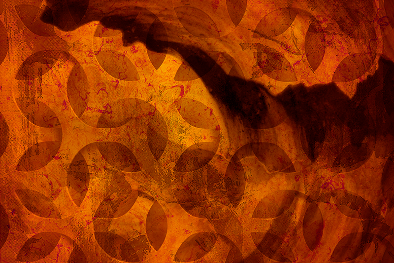 Alfombra vinílica geométrica abstracta naranja - TenVinilo