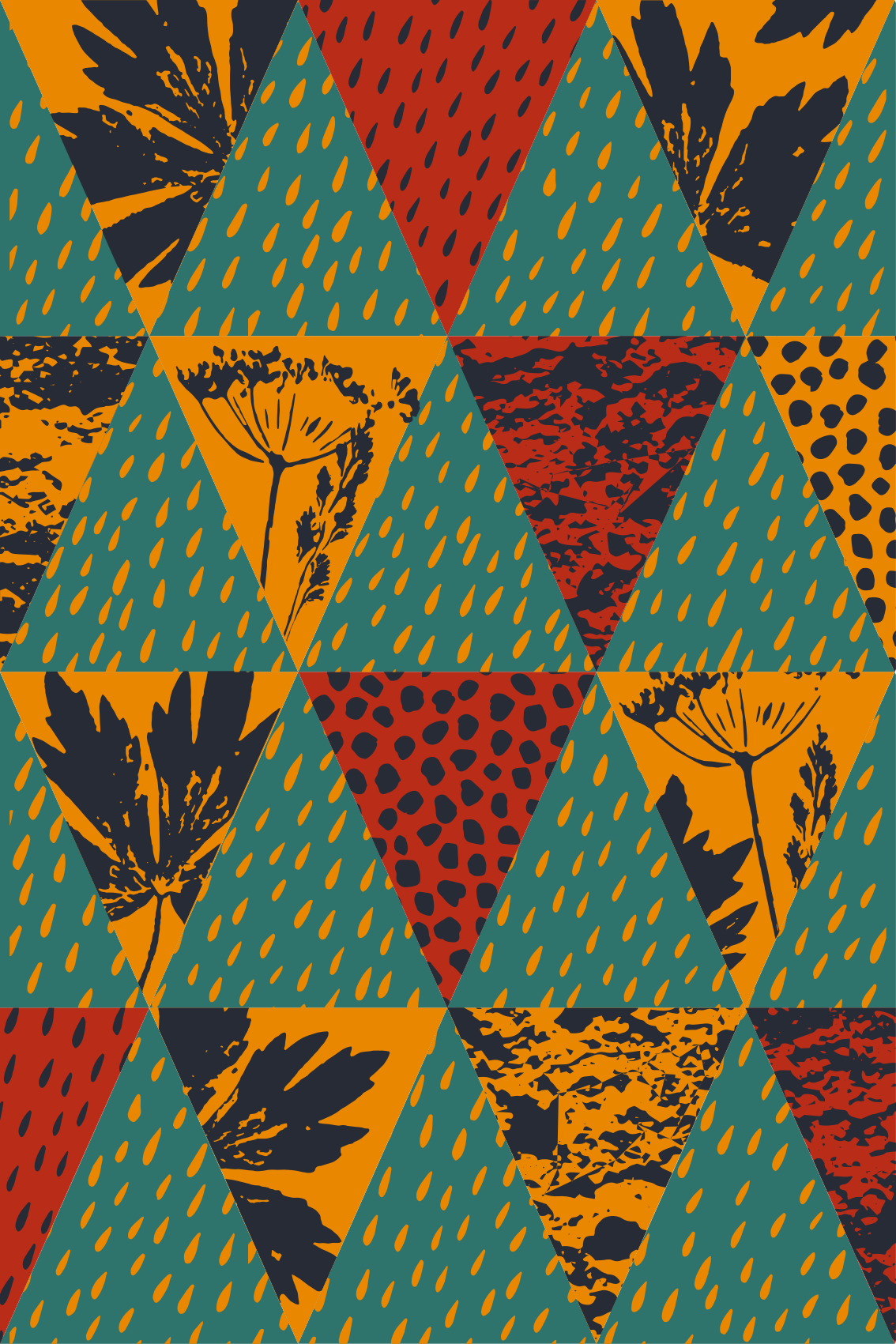 Alfombra vinílica geométrica arte geométrico de lluvia - TenVinilo