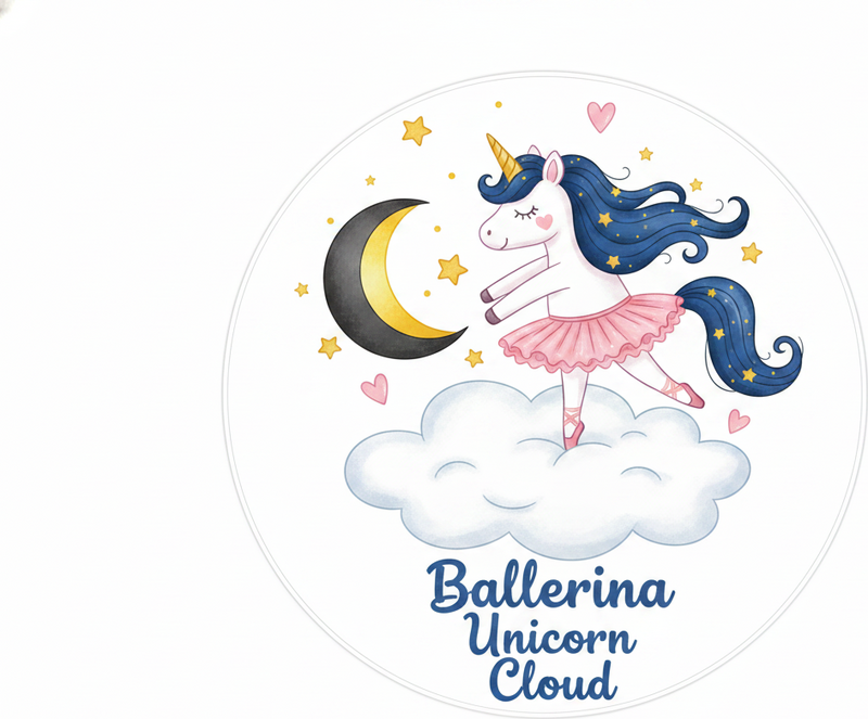 Alfombra vinílica infantil balerina unicornio en nube - TenVinilo