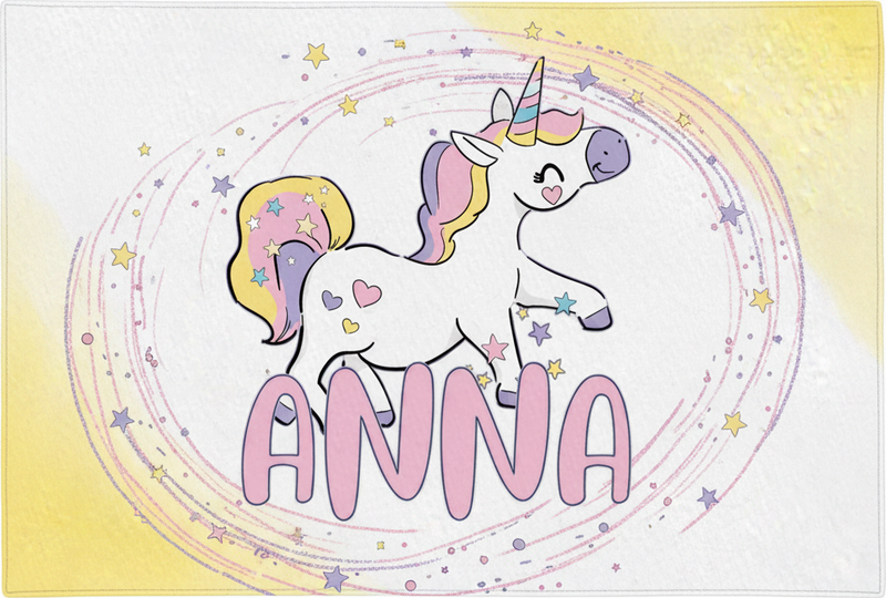 Alfombra vinílica infantil diseño de unicornio mágico - TenVinilo