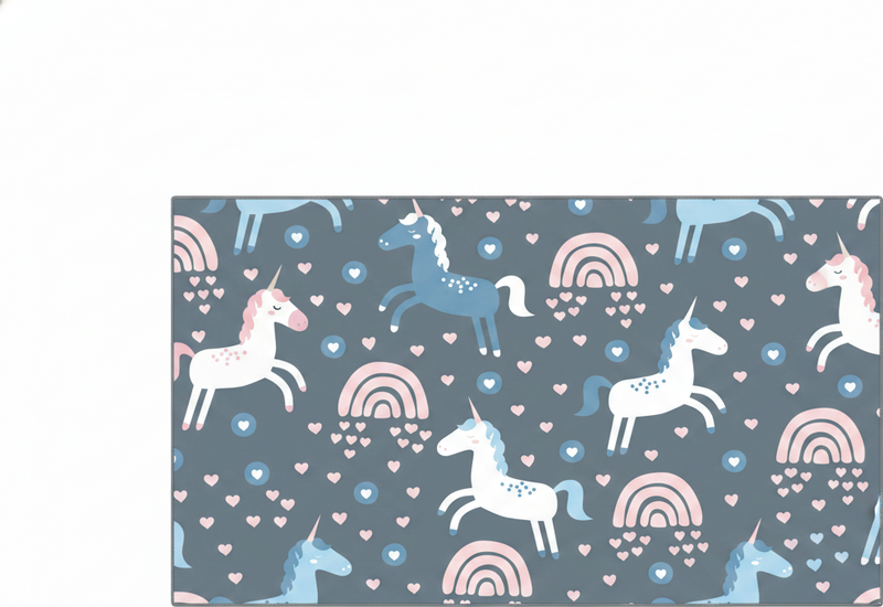 Alfombra vinílica infantil arcoíris rosa y unicornios - TenVinilo
