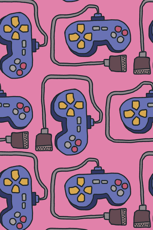 Alfombra vinílica juegos diseño de controladores retro - TenVinilo