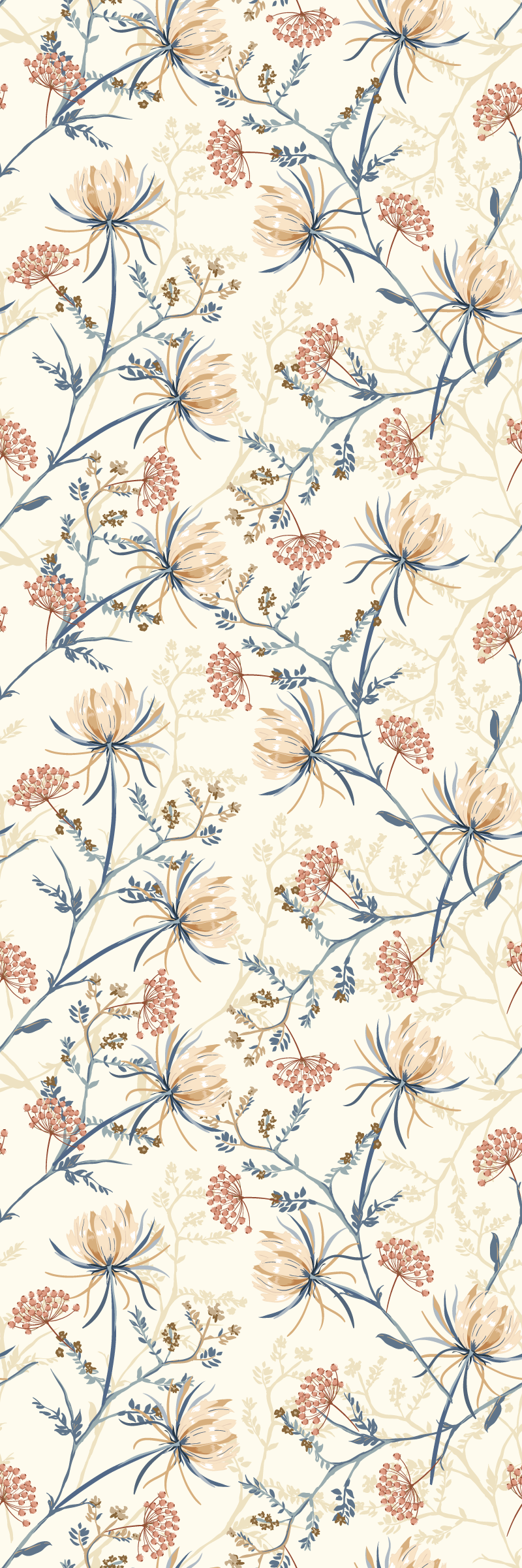 Alfombra vinílica salón estampado floral vintage - TenVinilo