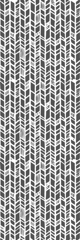 Alfombra vinílica pasillo patrón tribal blanco y negro - TenVinilo