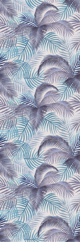 Alfombra vinílica lila con diseño de hojas tropicales - TenVinilo