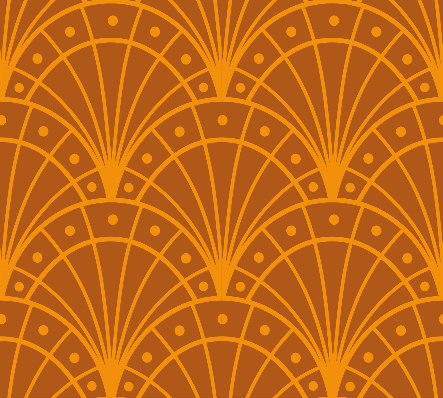 Alfombra vinílica naranja estilo art déco elegante - TenVinilo