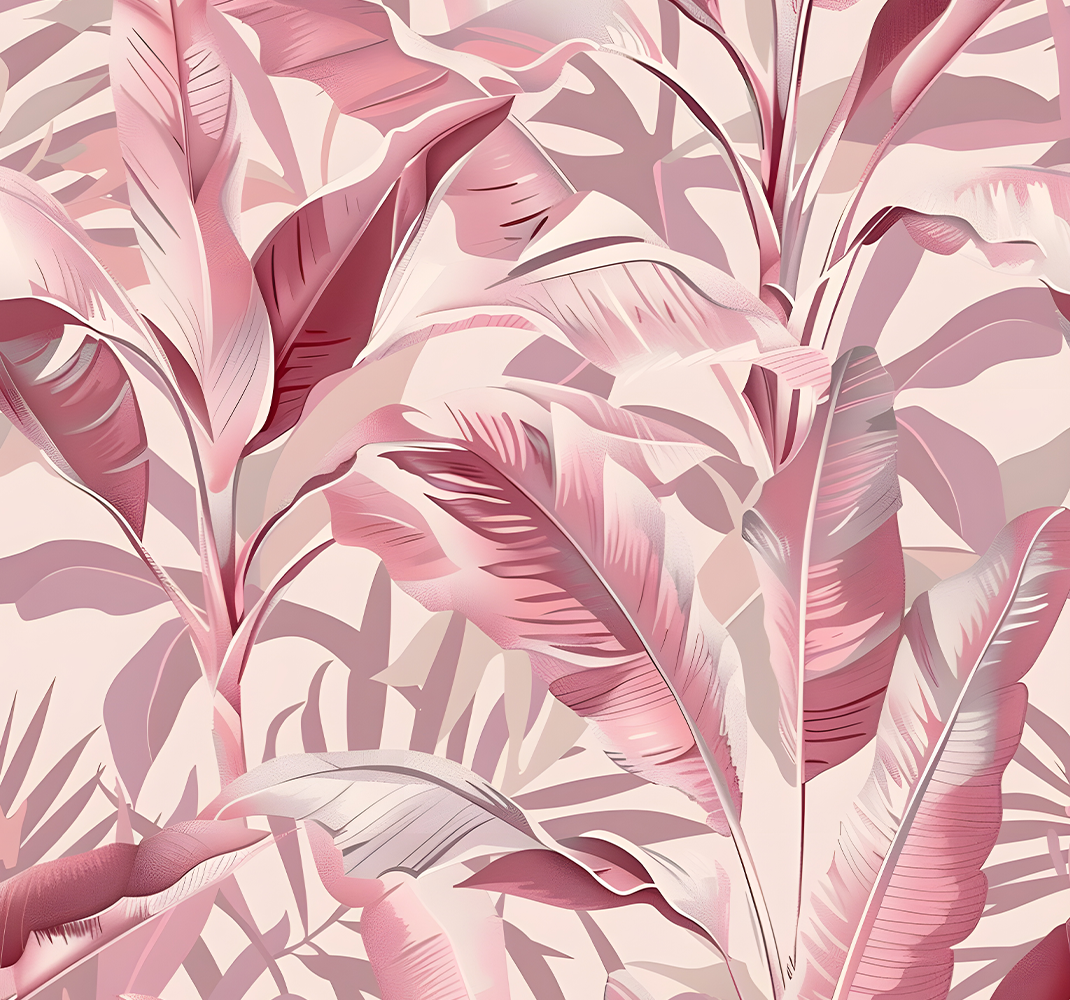 Alfombra vinilo rosa selva tropical - TenVinilo