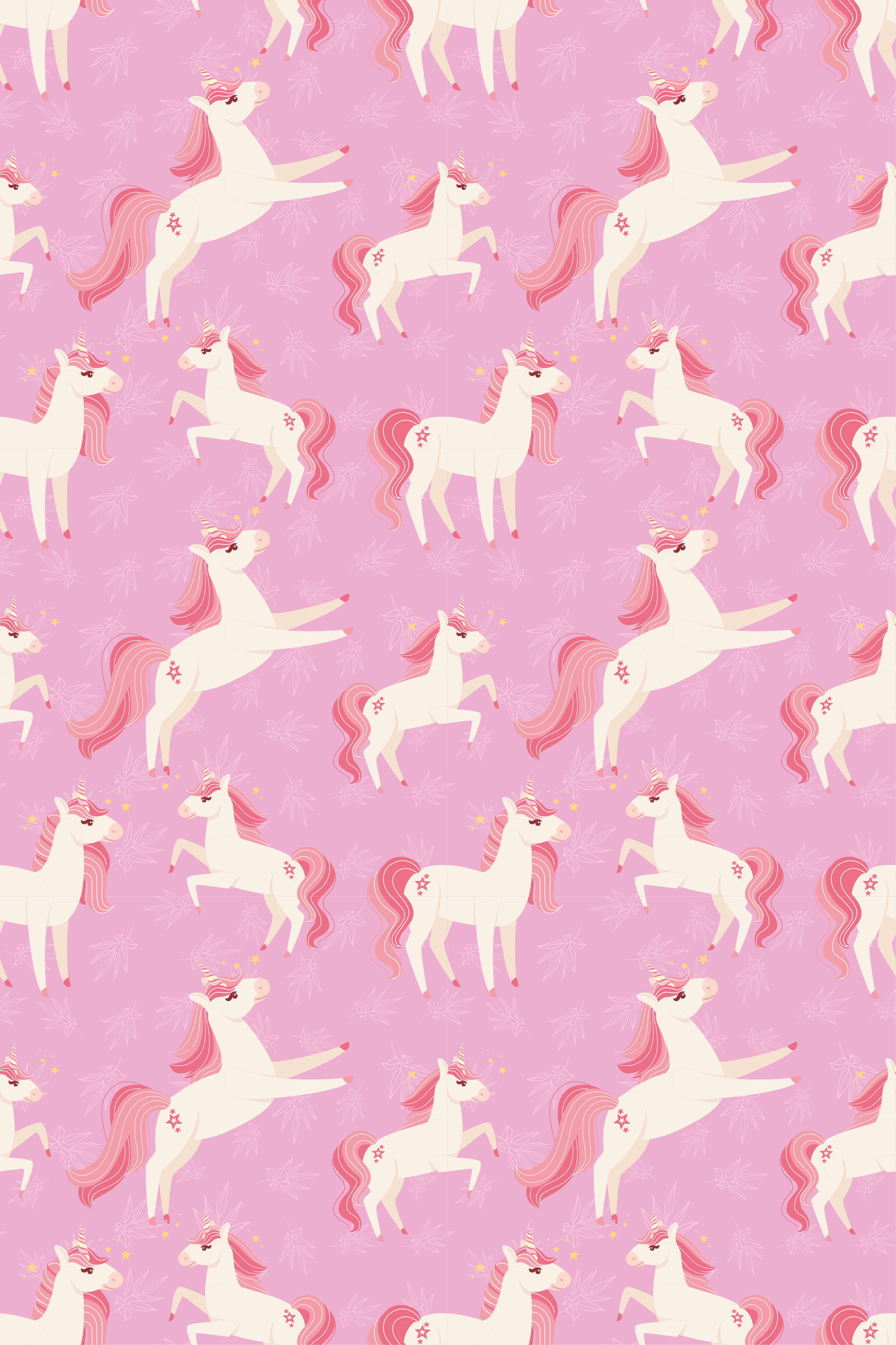 Alfombra vinilo rosa pastel de unicornios con flores - TenVinilo