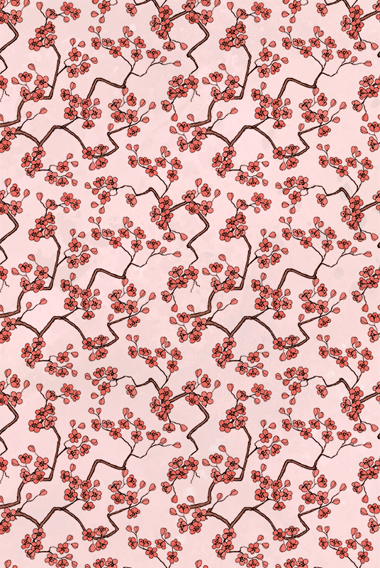 Alfombra vinilo rosa flor de cerezo - TenVinilo