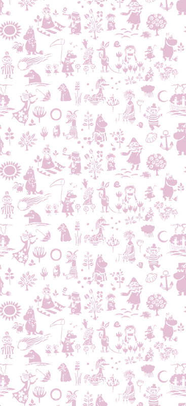 Alfombra vinilo rosa moomin rosa de pared completa - TenVinilo