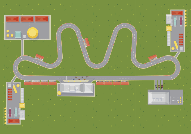 Alfombra carretera circuito carreras - TenVinilo