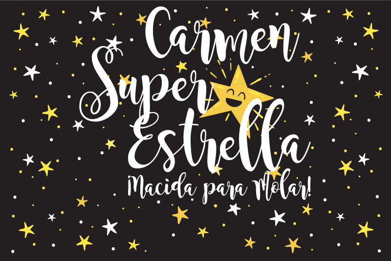 Alfombra vinílica infantil frase con nombre - TenVinilo