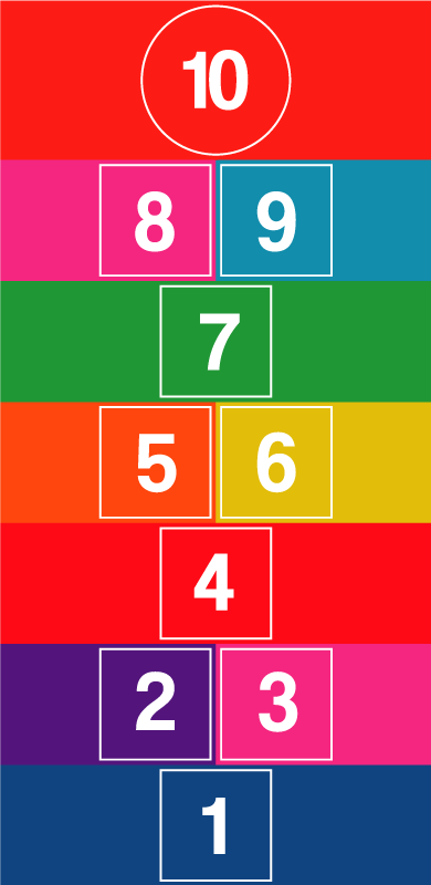 Alfombra vinílica rayuela colorida - TenVinilo