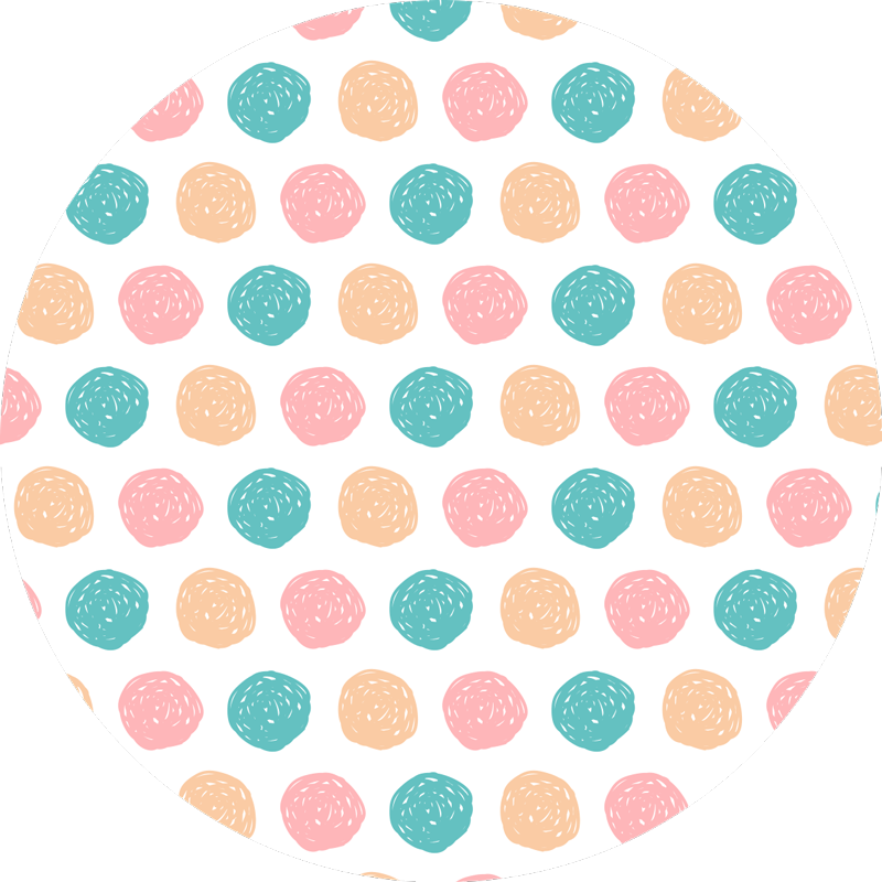 Alfombra vinílica dormitorio patrón lunares pastel - TenVinilo