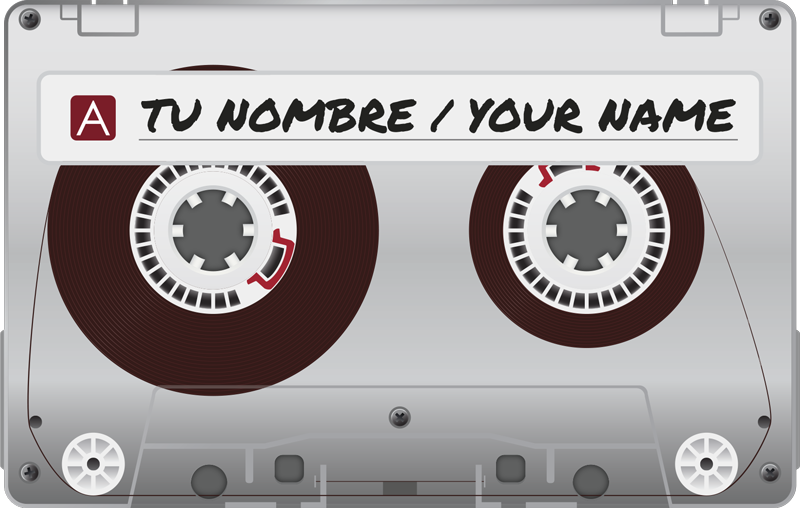 Alfombra vinílica radio cassette con nombre - TenVinilo