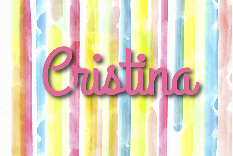 Alfombra vinilo salón a rayas acuarela con nombre - TenVinilo