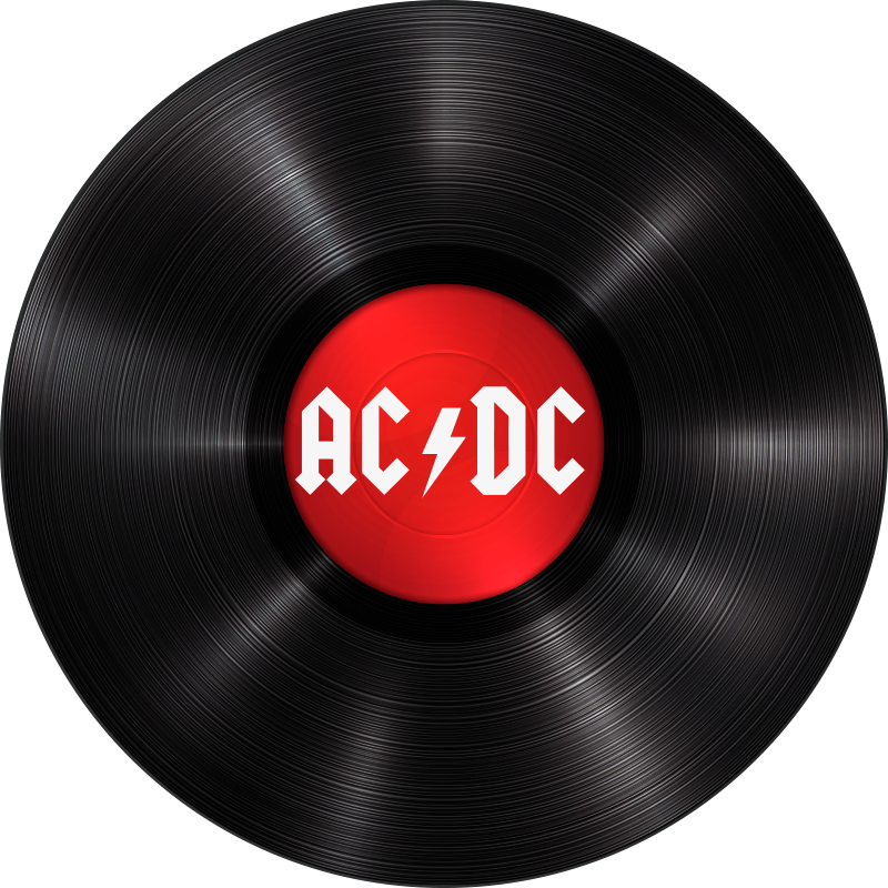 Alfombra vinílica vintage acdc de música rock - TenVinilo