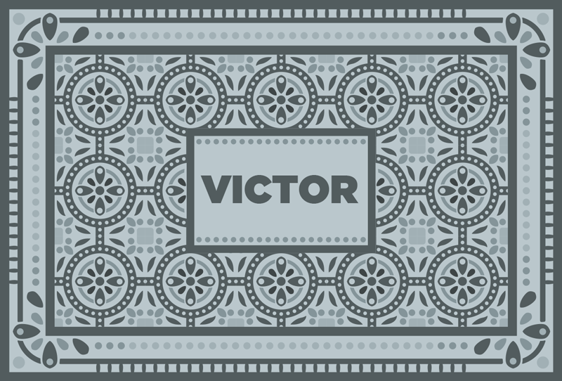 Alfombra vinílica azulejo gris con nombre - TenVinilo