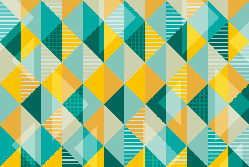 Alfombra vinílica comedor geométrica triángulos colores - TenVinilo