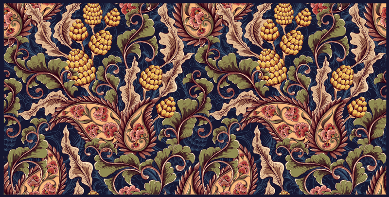 Alfombra de vinilo para habitación floral paisley - TenVinilo