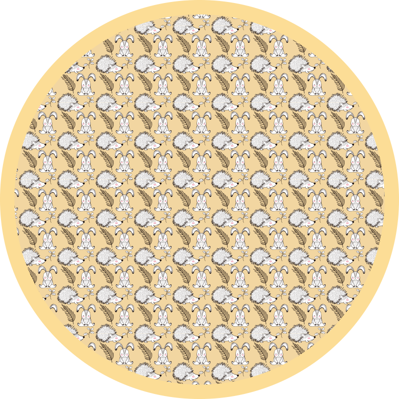 Alfombra vinílica bebé ilustración de erizo - TenVinilo