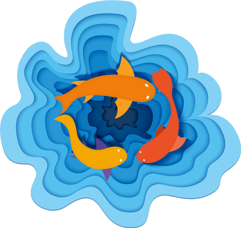 Aflombra vinílica animales patrón de koi acuático - TenVinilo