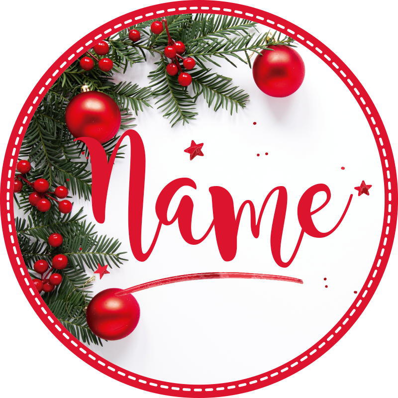 Alfombra vinílica con nombre Feliz navidad nombre personalizado - TenVinilo