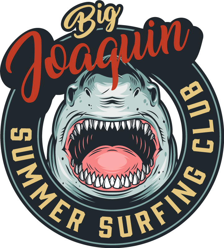 Aflombra vinílica logo vintage de gran tiburón - TenVinilo