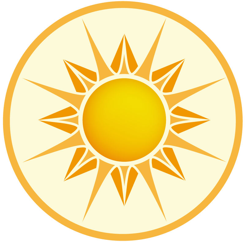 Alfombra vinílica infantil círculo de emblema soleado - TenVinilo